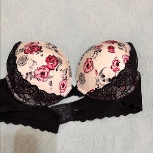 Torrid Rose and Skull Print Bra with Black Lace